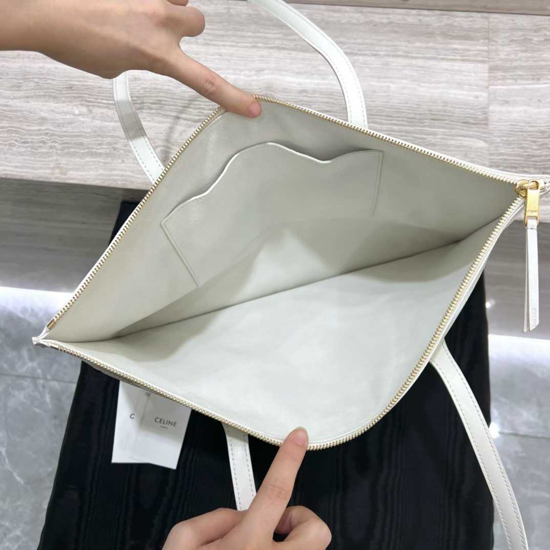Celine Flat Cabas New Luggage In Glossy Calfskin view 3