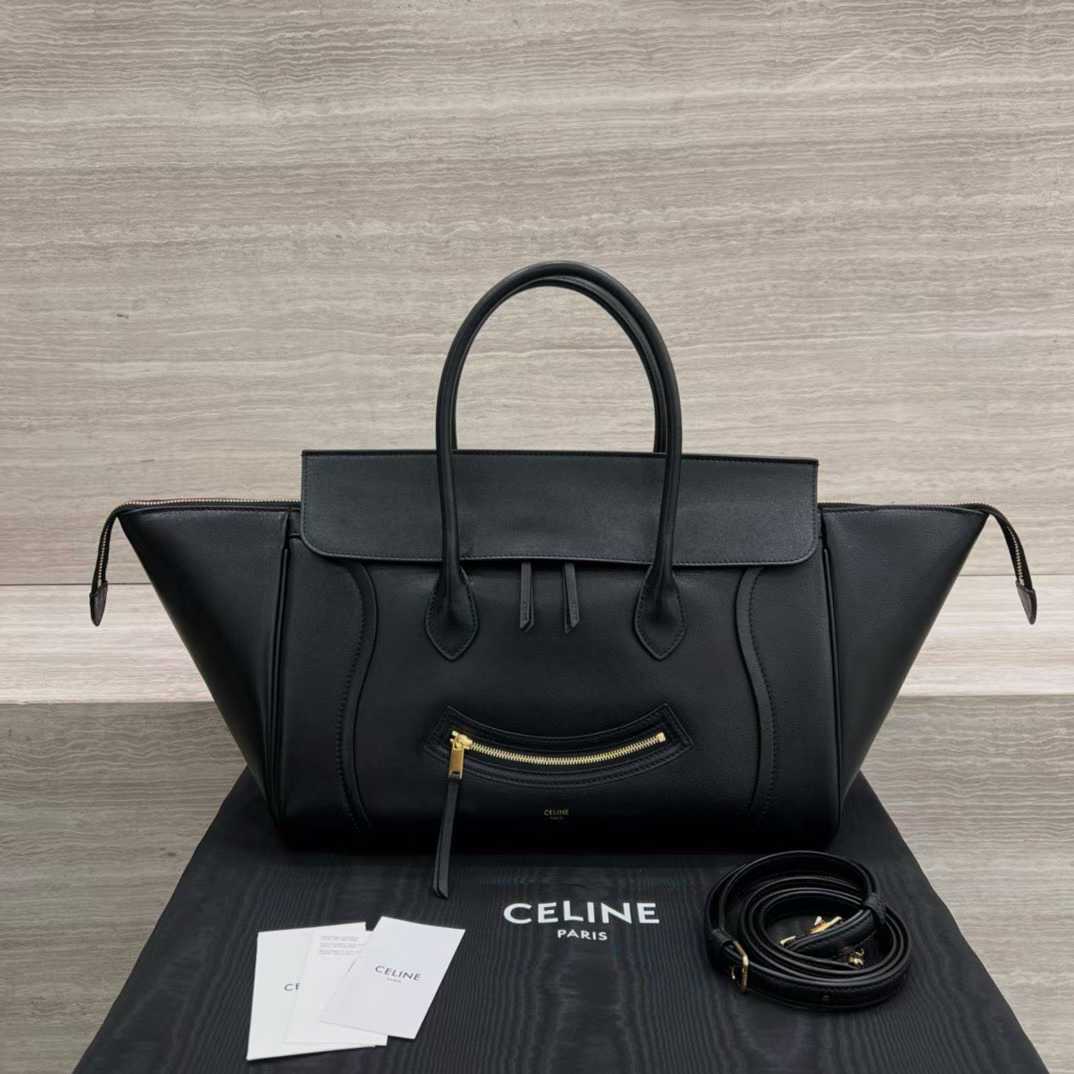 Celine Medium New Luggage In Supple Shiny Lambskin view 1