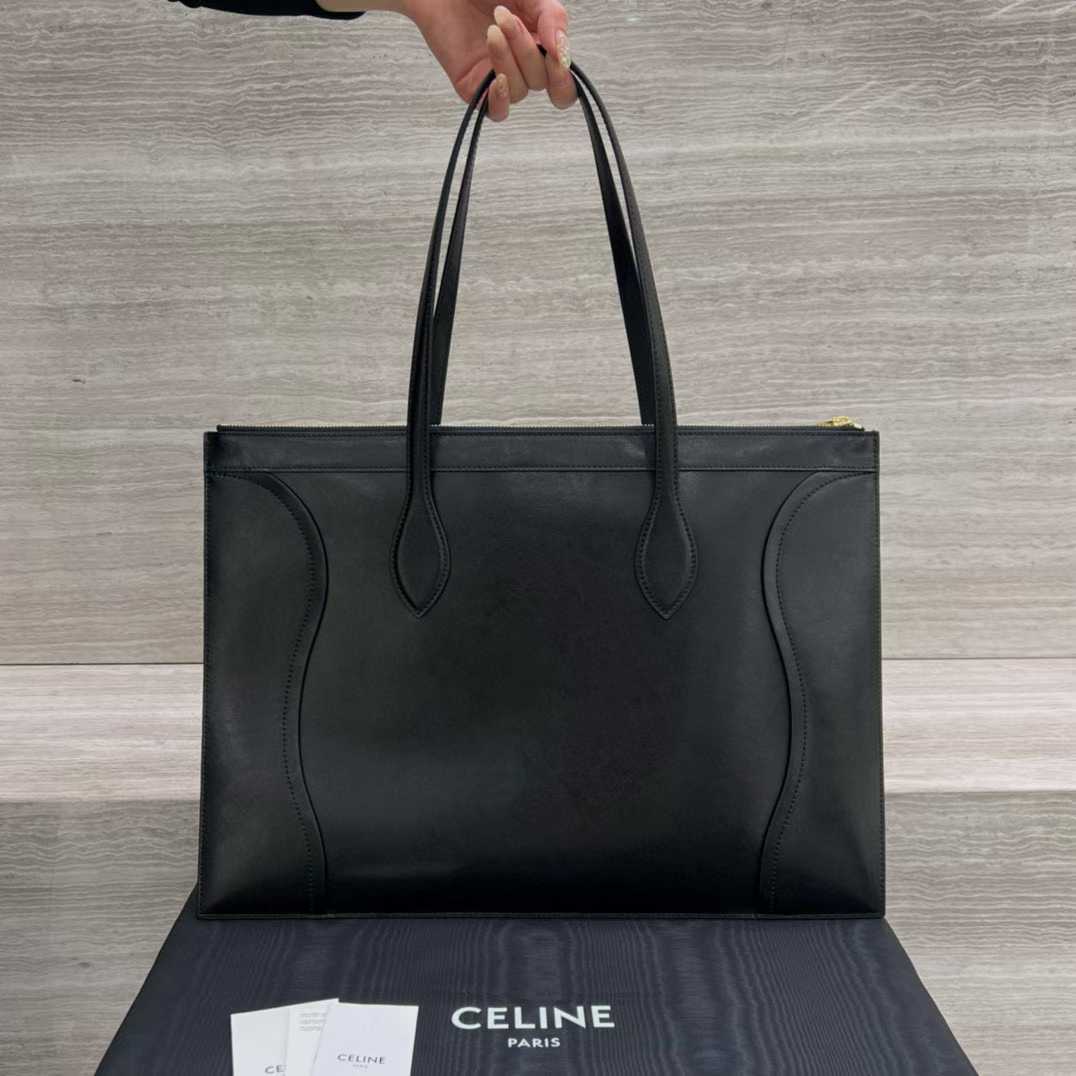 Celine Flat Cabas New Luggage In Glossy Calfskin view 2
