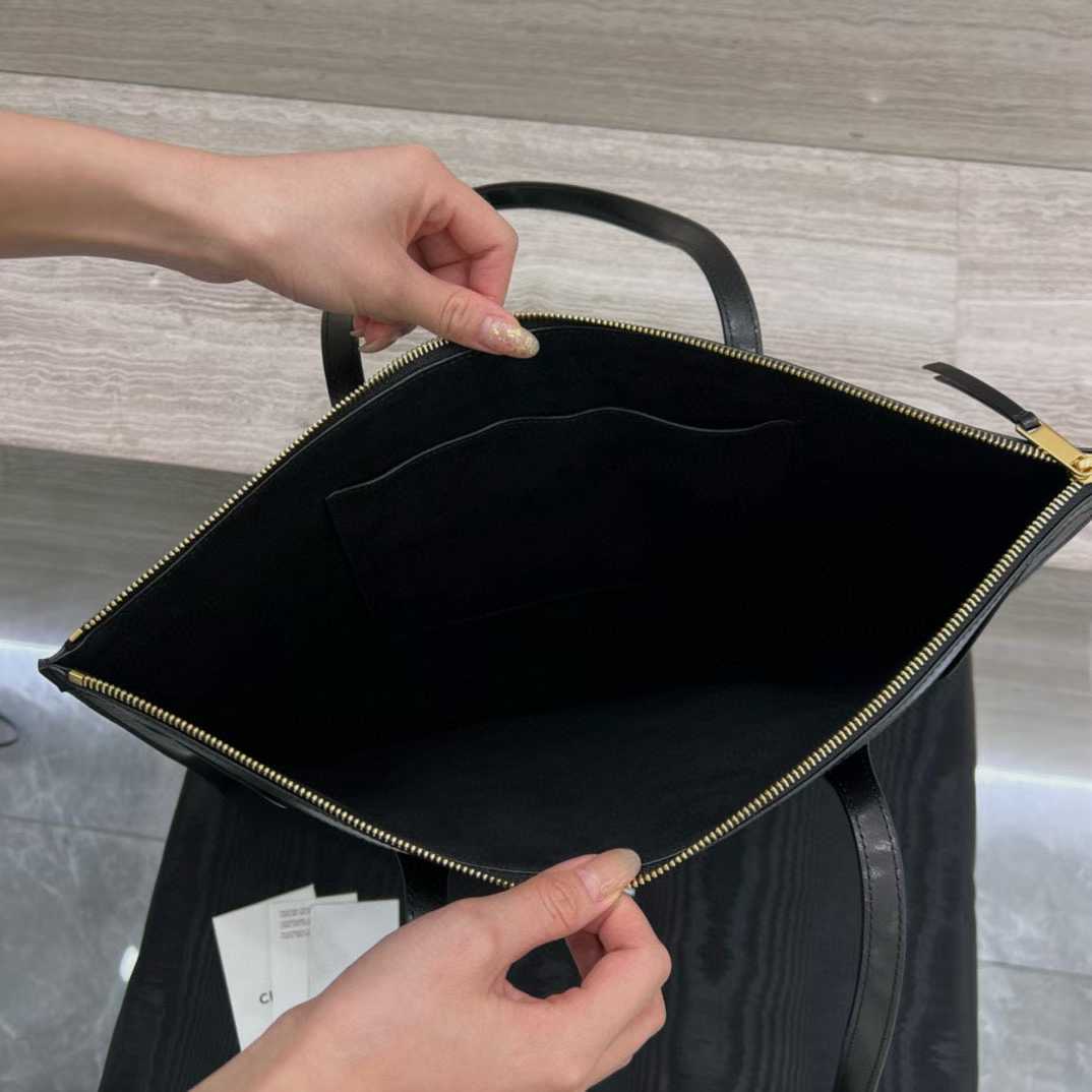 Celine Flat Cabas New Luggage In Glossy Calfskin view 3