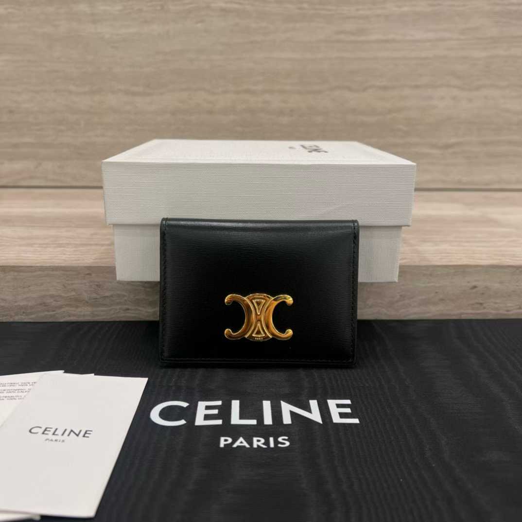 Celine BI-FOLD CARD HOLDER IN Shiny calfskin view 1