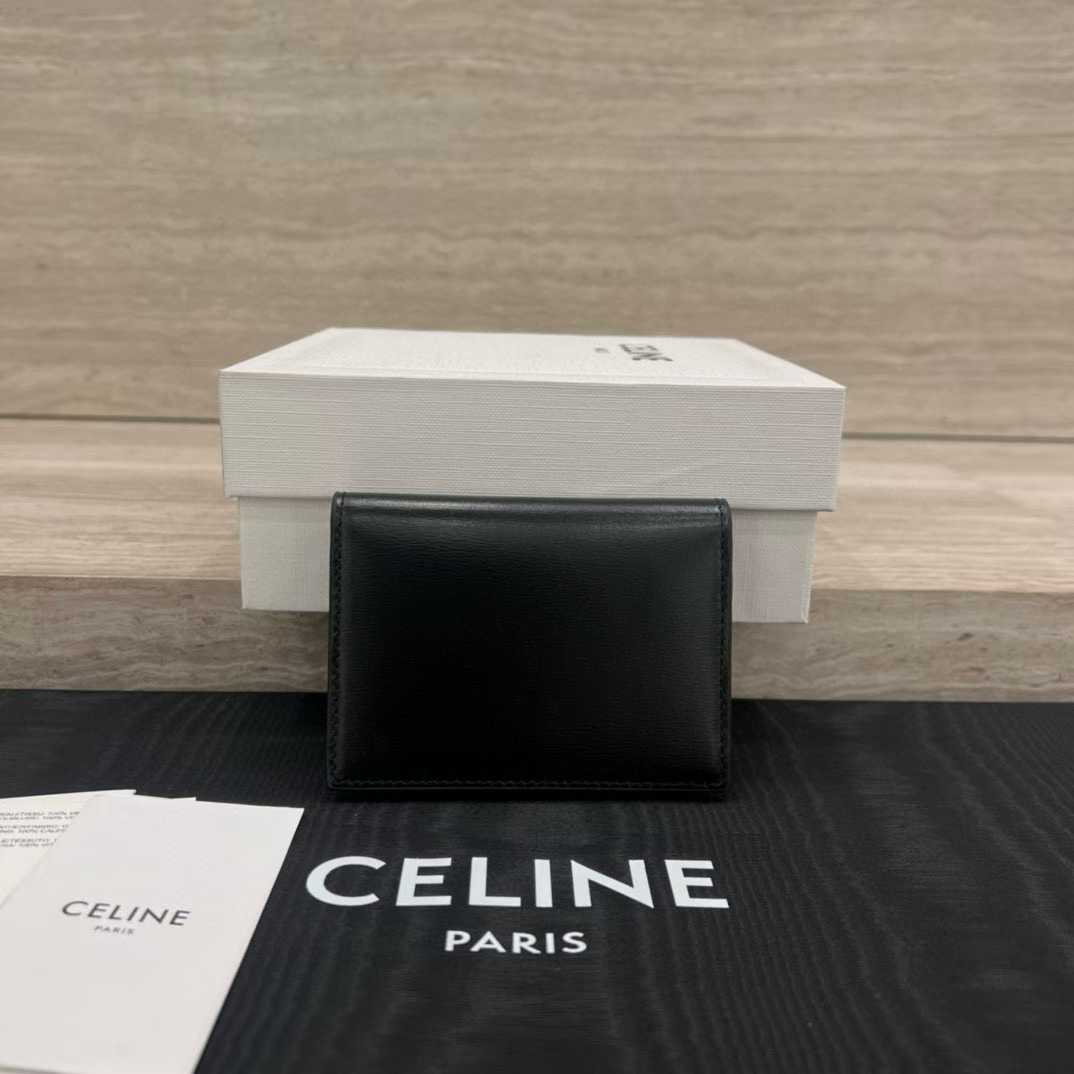 Celine BI-FOLD CARD HOLDER IN Shiny calfskin view 2