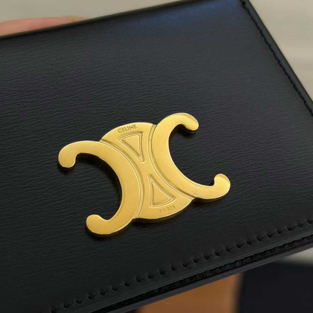 Celine BI-FOLD CARD HOLDER IN Shiny calfskin view 3