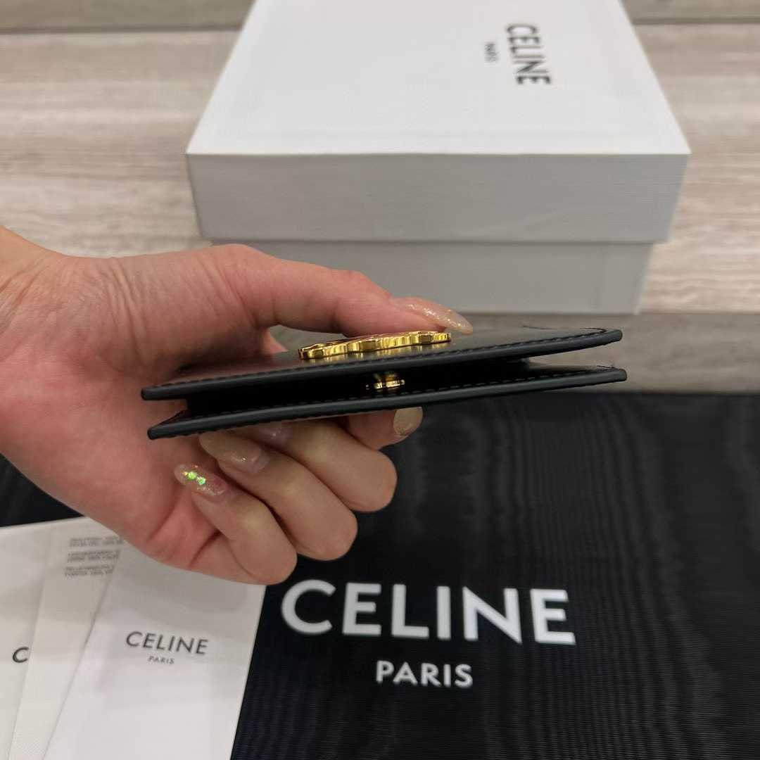 Celine BI-FOLD CARD HOLDER IN Shiny calfskin view 7