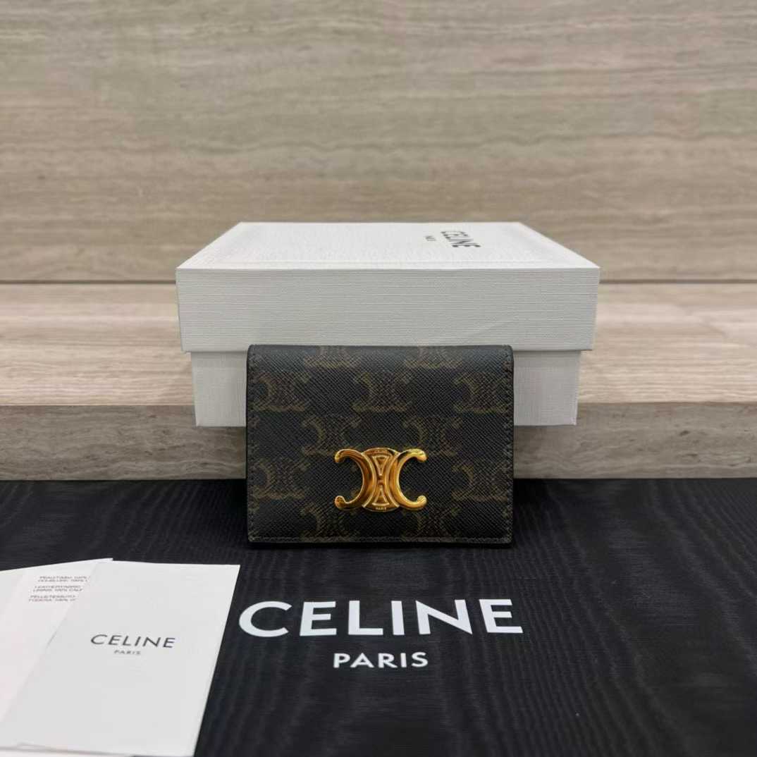 Celine BI-FOLD CARD HOLDER IN Shiny calfskin view 1