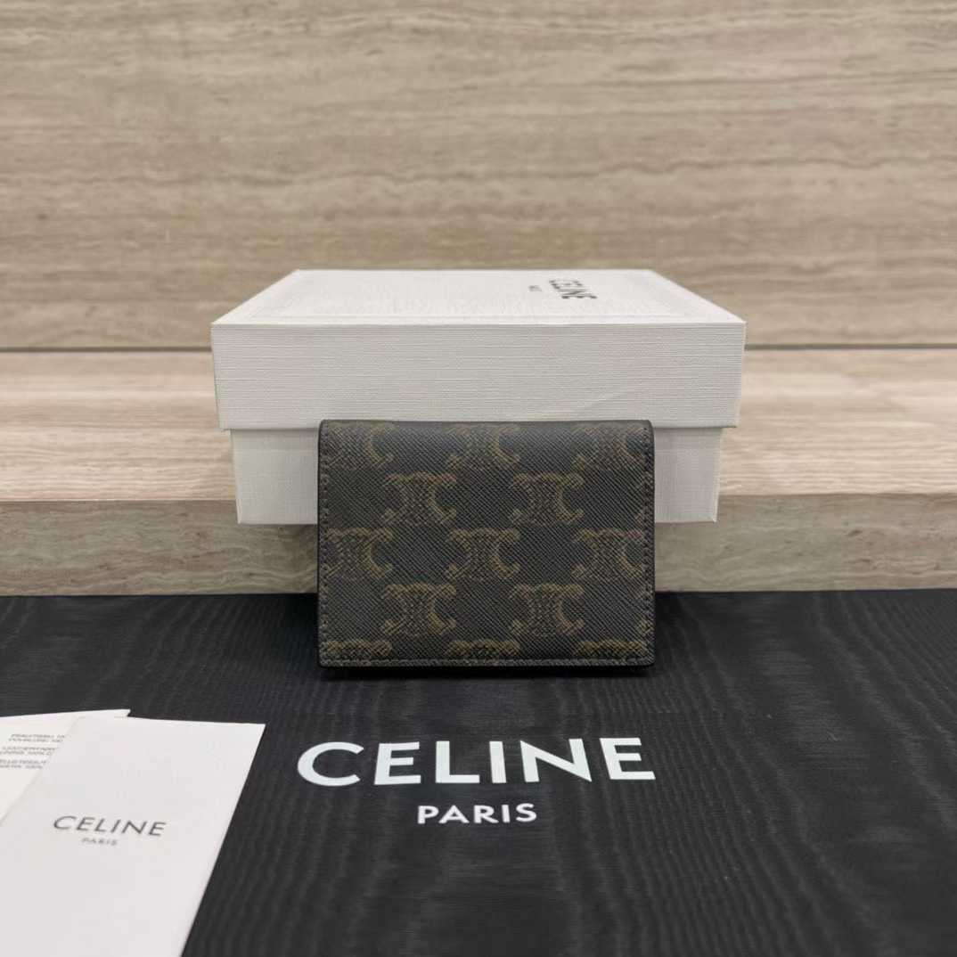 Celine BI-FOLD CARD HOLDER IN Shiny calfskin view 2