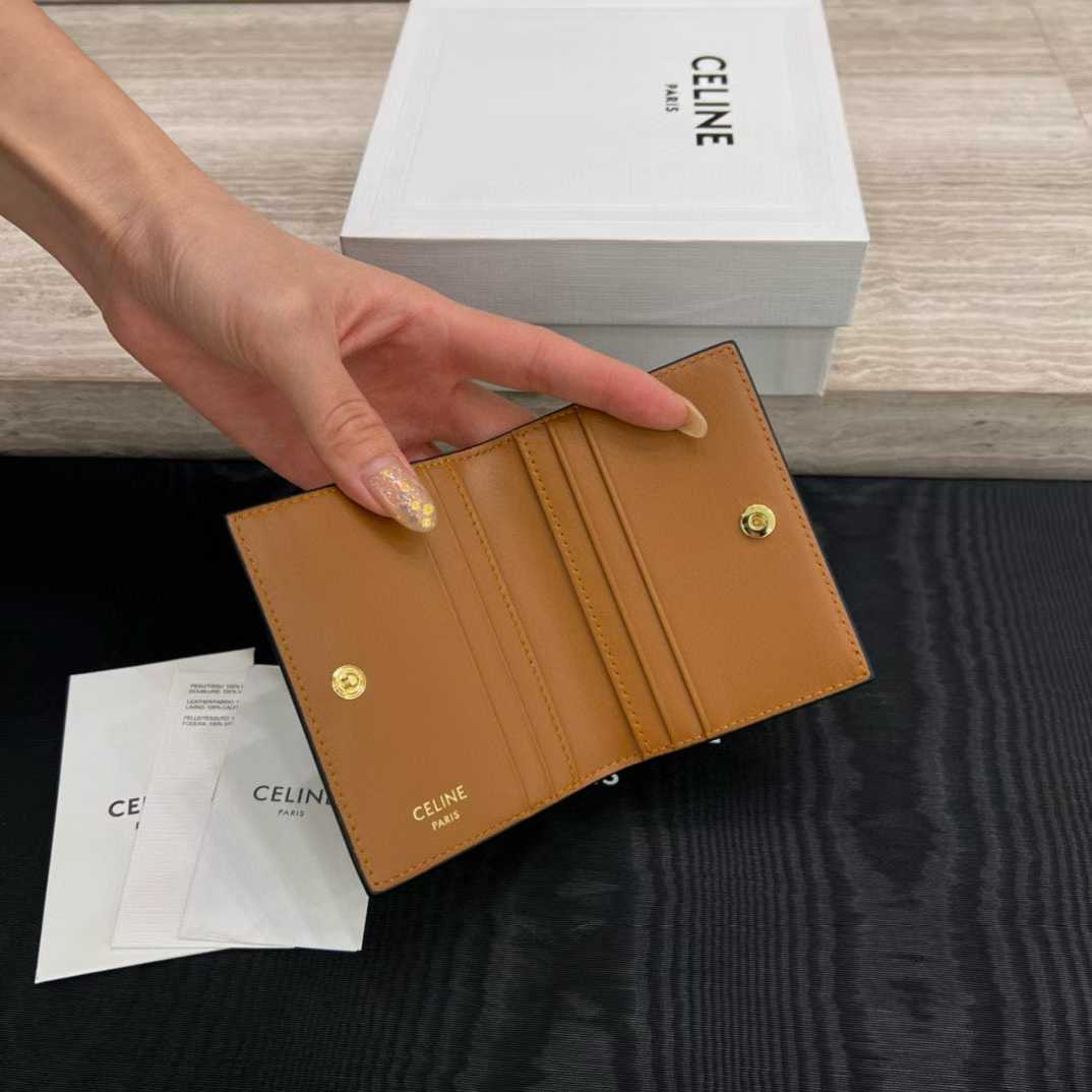 Celine BI-FOLD CARD HOLDER IN Shiny calfskin view 3