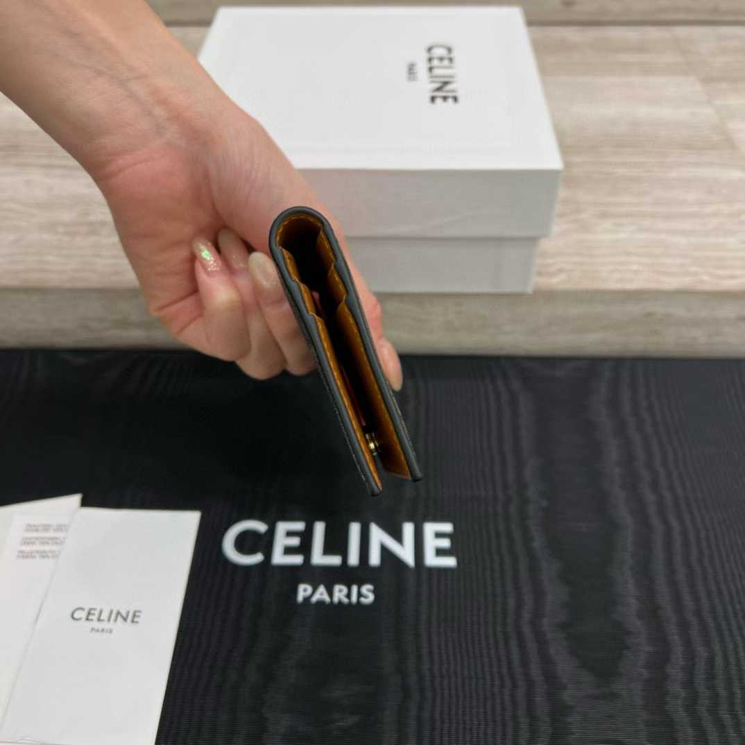 Celine BI-FOLD CARD HOLDER IN Shiny calfskin view 5