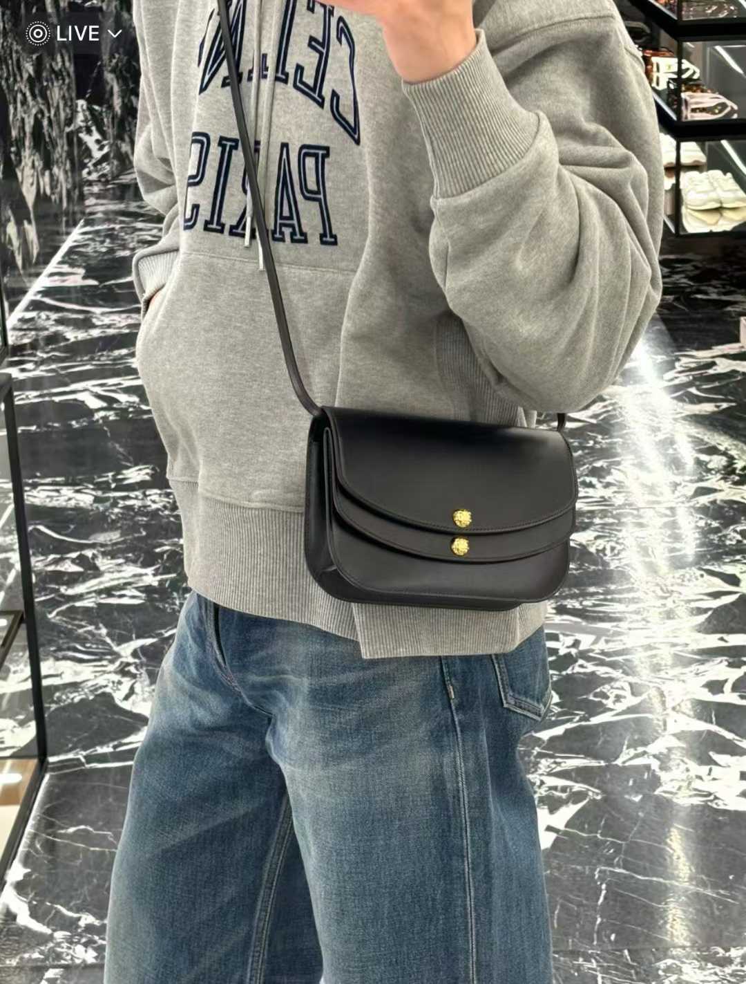 Celine DUO WALLET ON STRAP IN Triomphe Canvas and Calfskin view 9