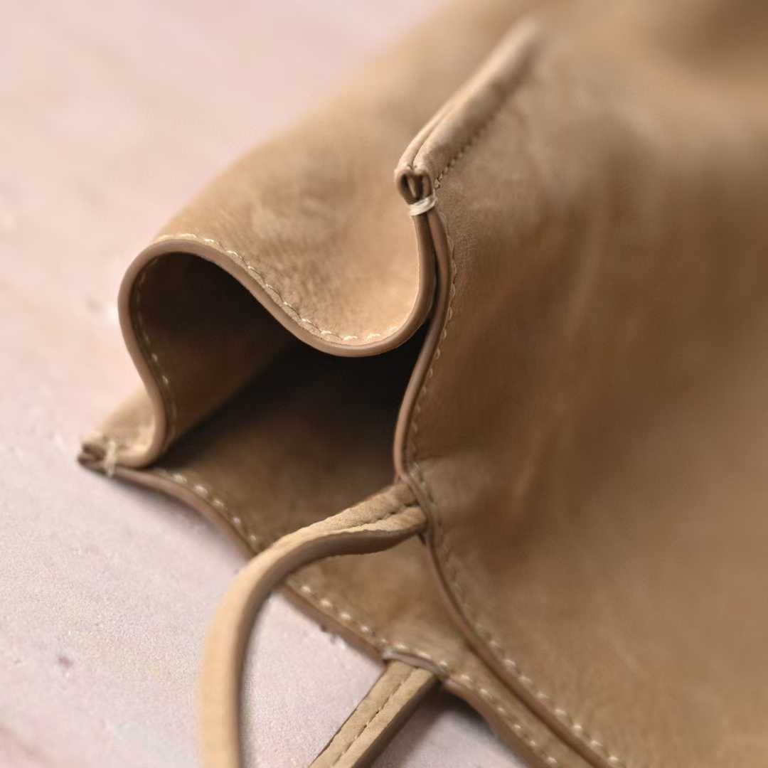 The Row To Go Tote Front suede view 12