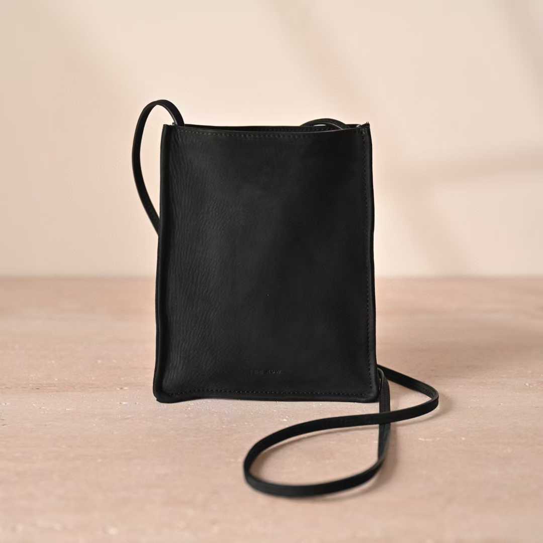 The Row To Go Tote Front suede view 19