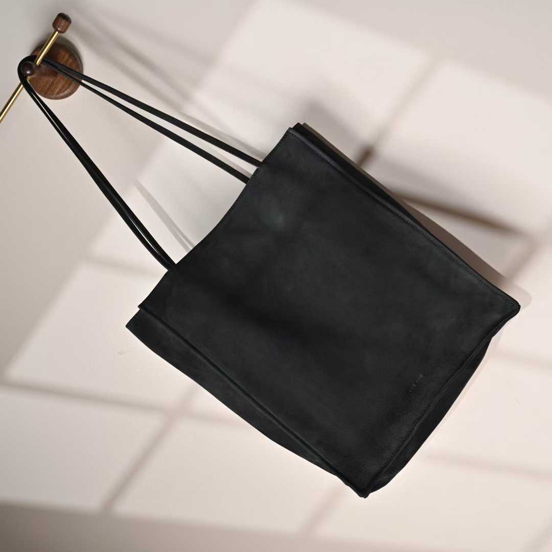 The Row To Go Tote Front suede view 24