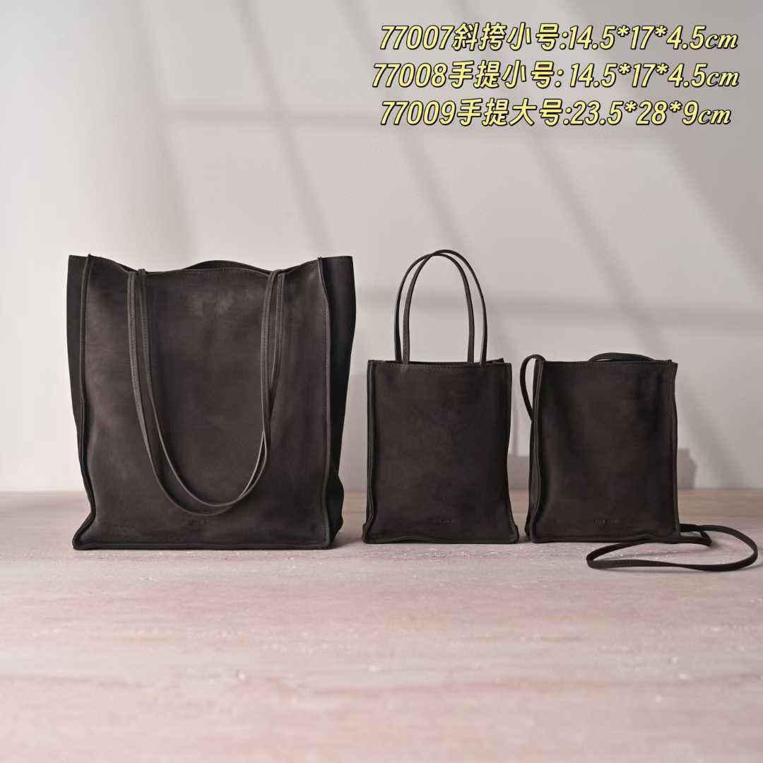 The Row To Go Tote Front suede view 36