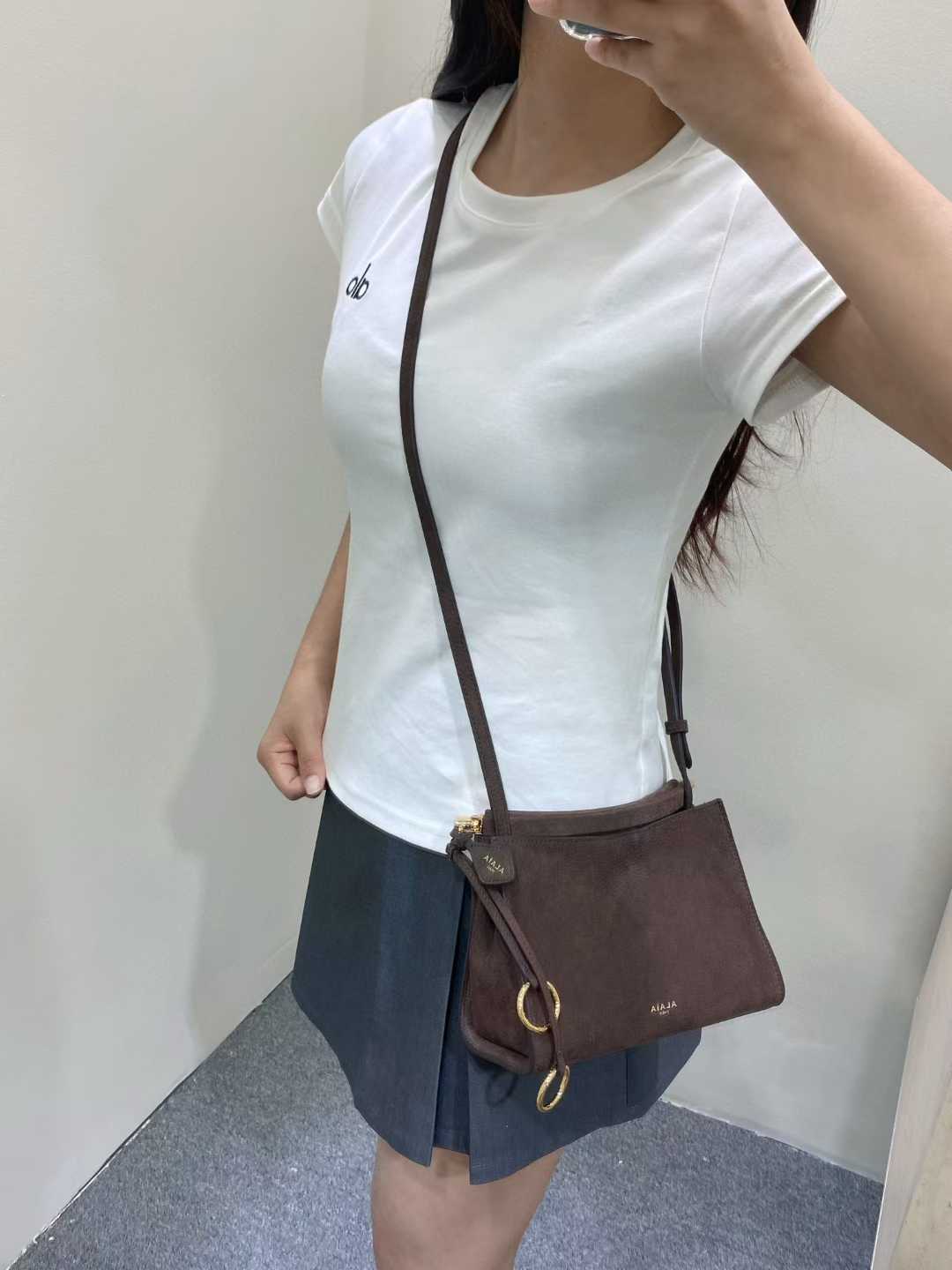 Alaïa Le Click Small Square Bag In Nubuck view 27