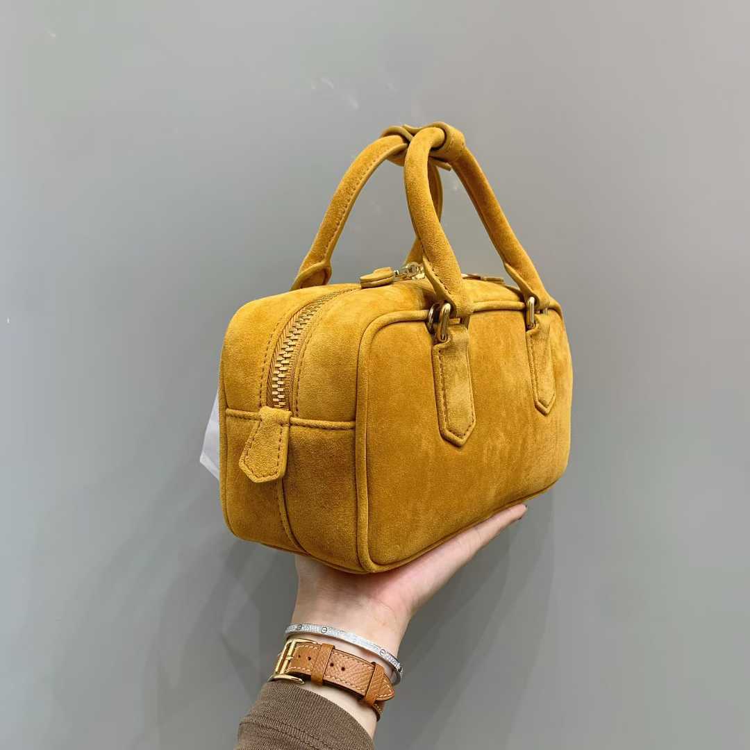 Miu Miu Arcadie padded suede top-handle bag view 4