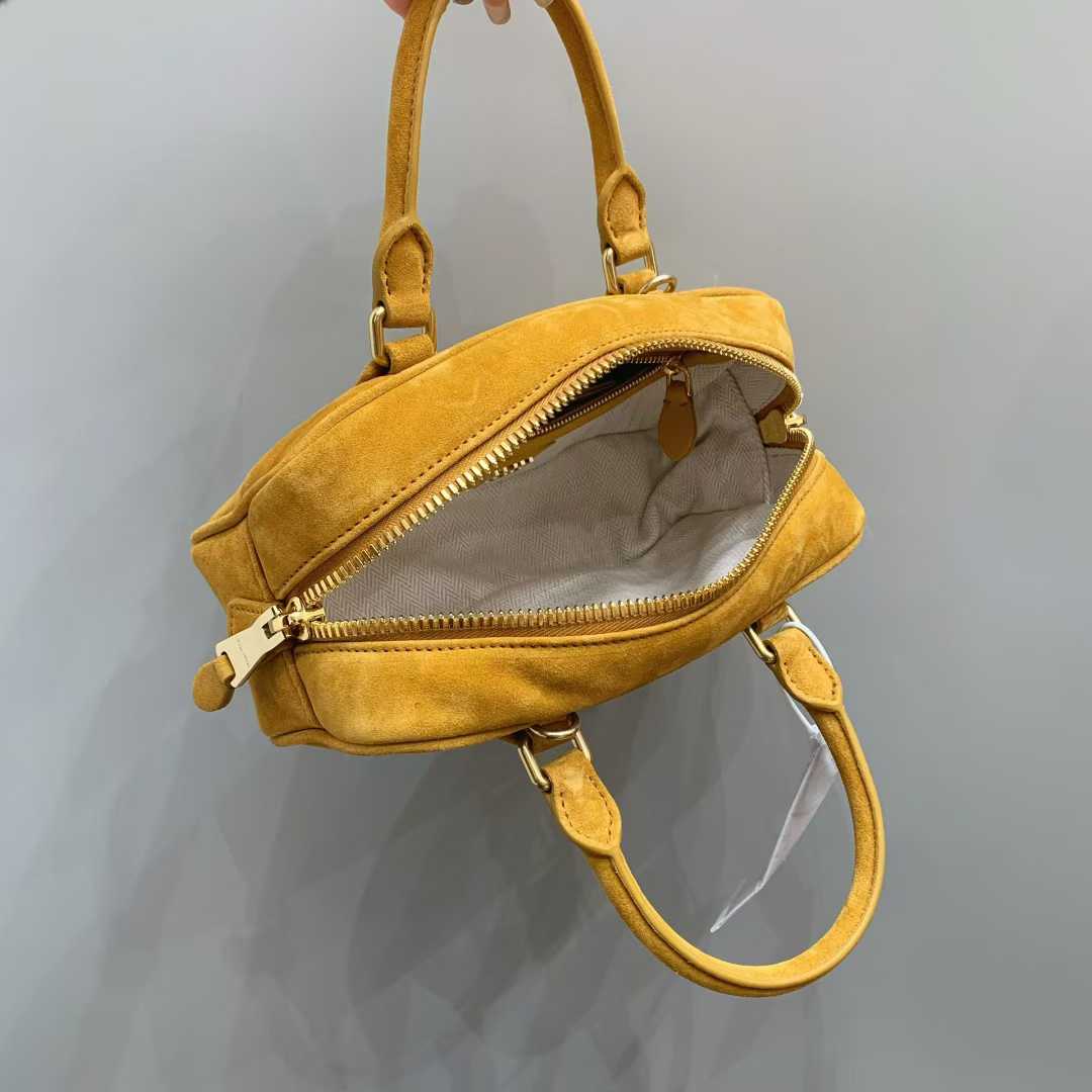 Miu Miu Arcadie padded suede top-handle bag view 9