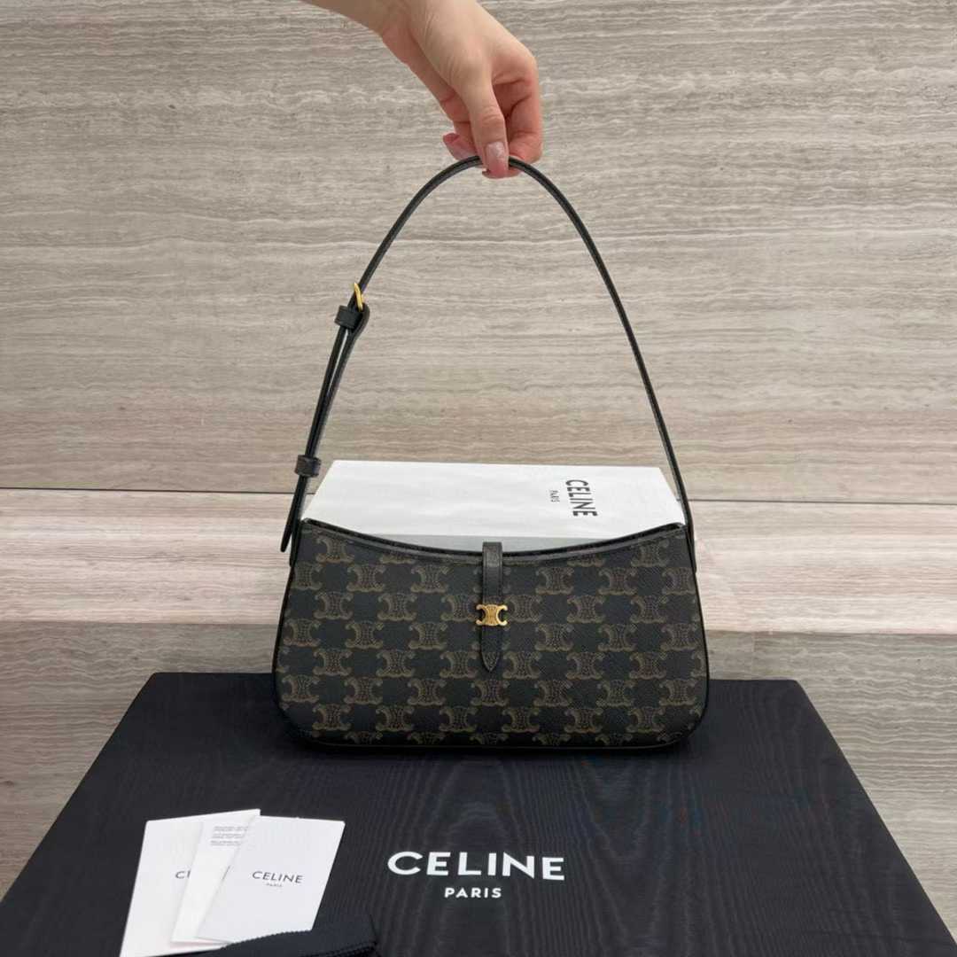 Celine TINA SHOULDER BAG IN Triomphe canvas view 1