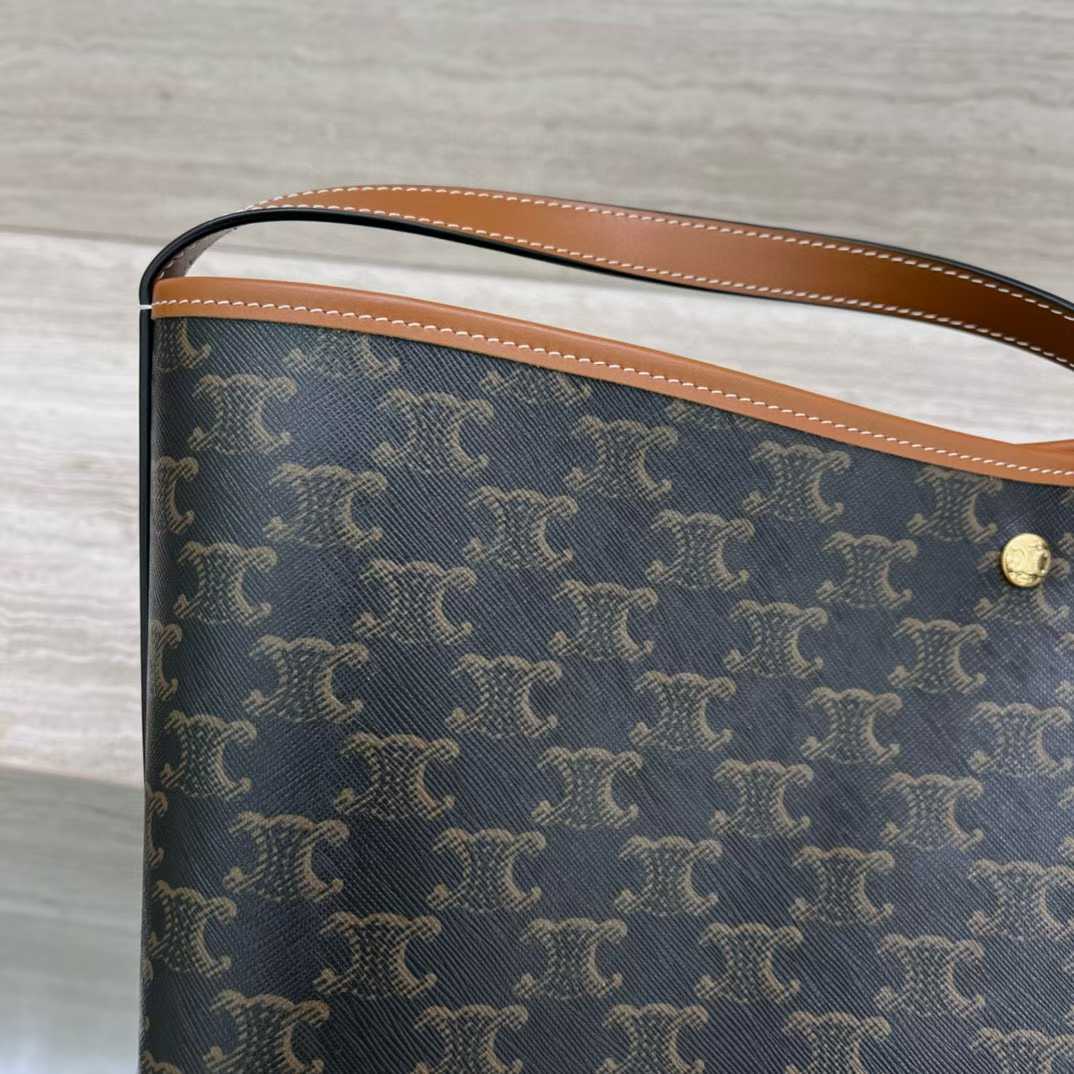 Celine SOFT SHOPPER BAG IN Triomphe Canvas and Calfskin view 4