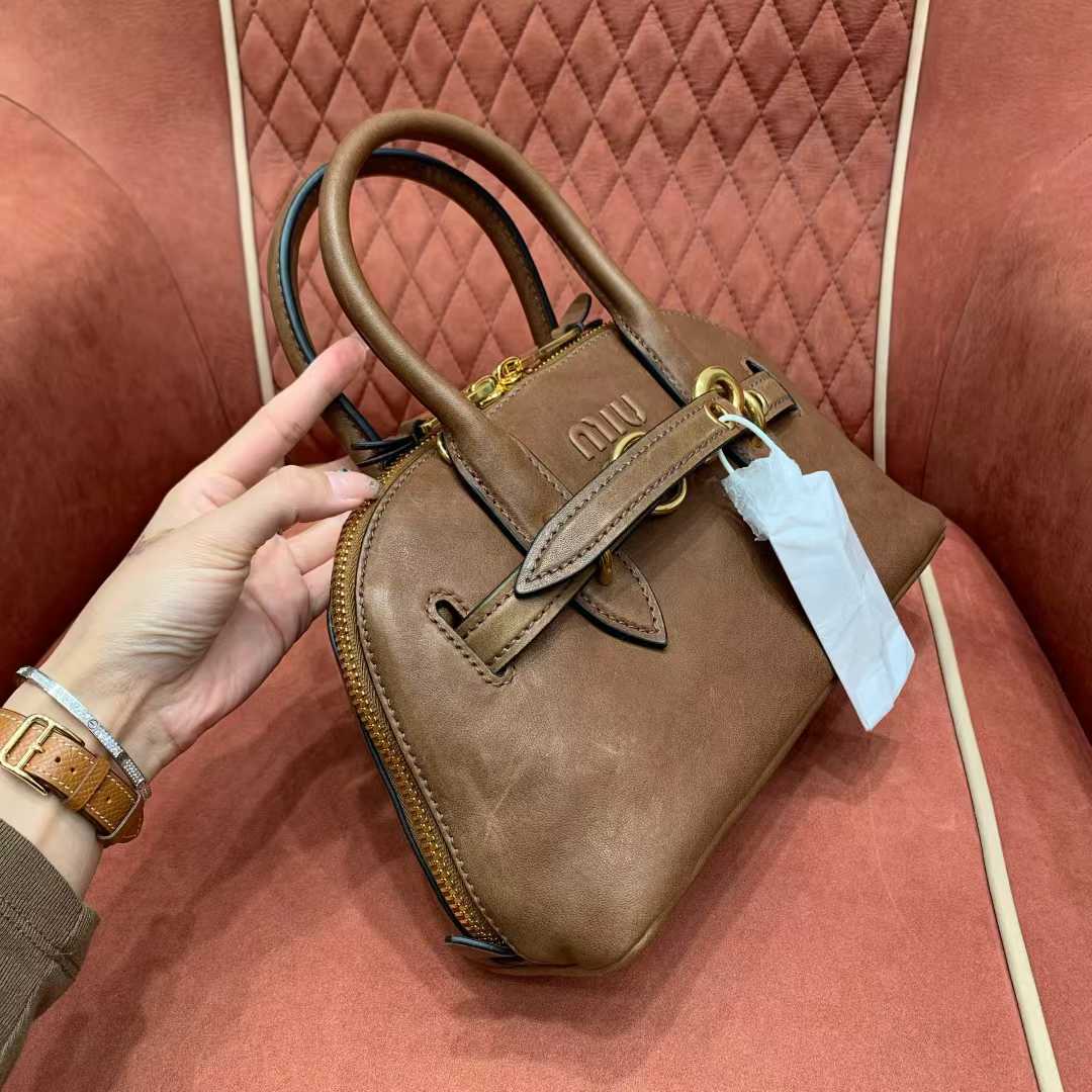 Miu Miu Aventure nappa leather top-handle bag view 3