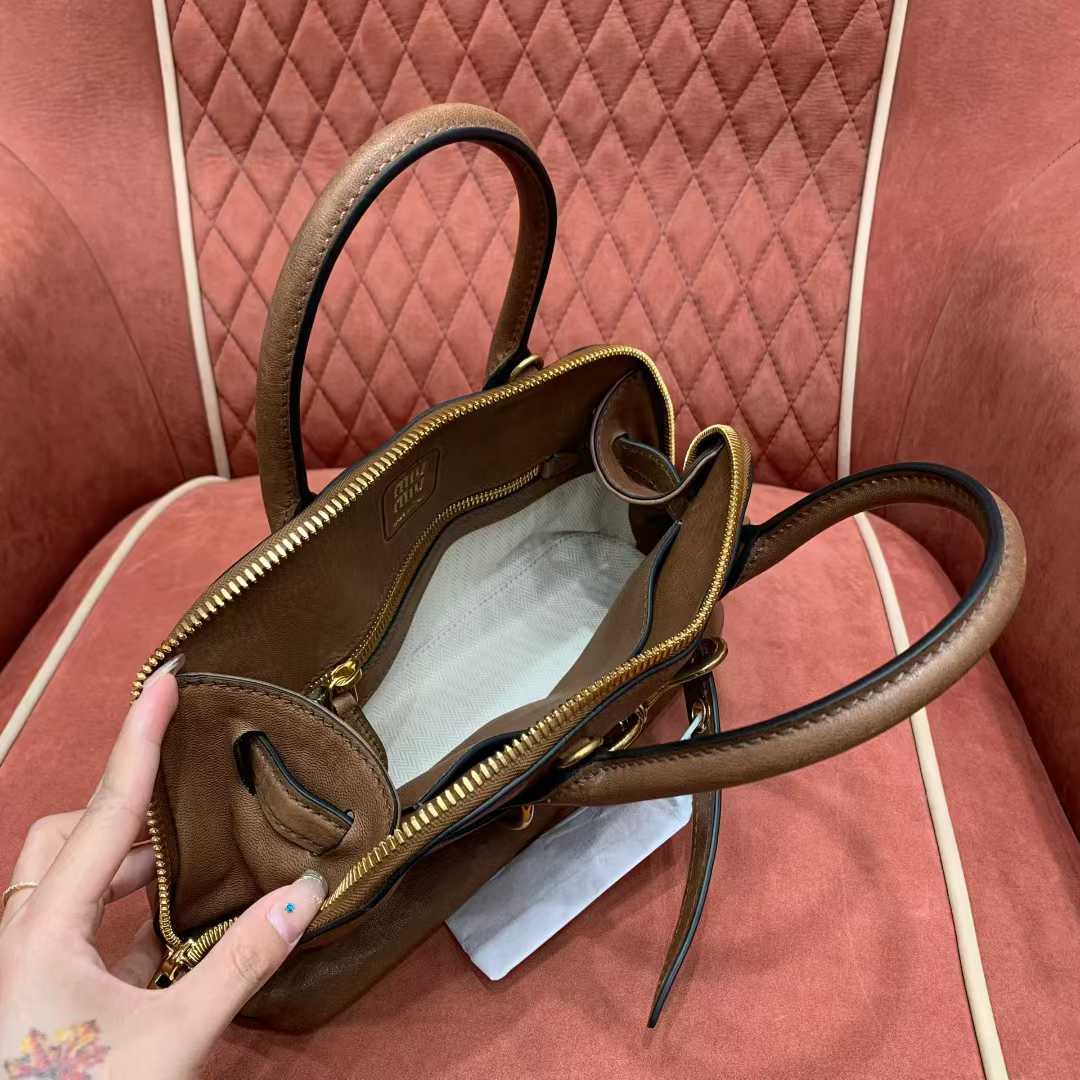 Miu Miu Aventure nappa leather top-handle bag view 9