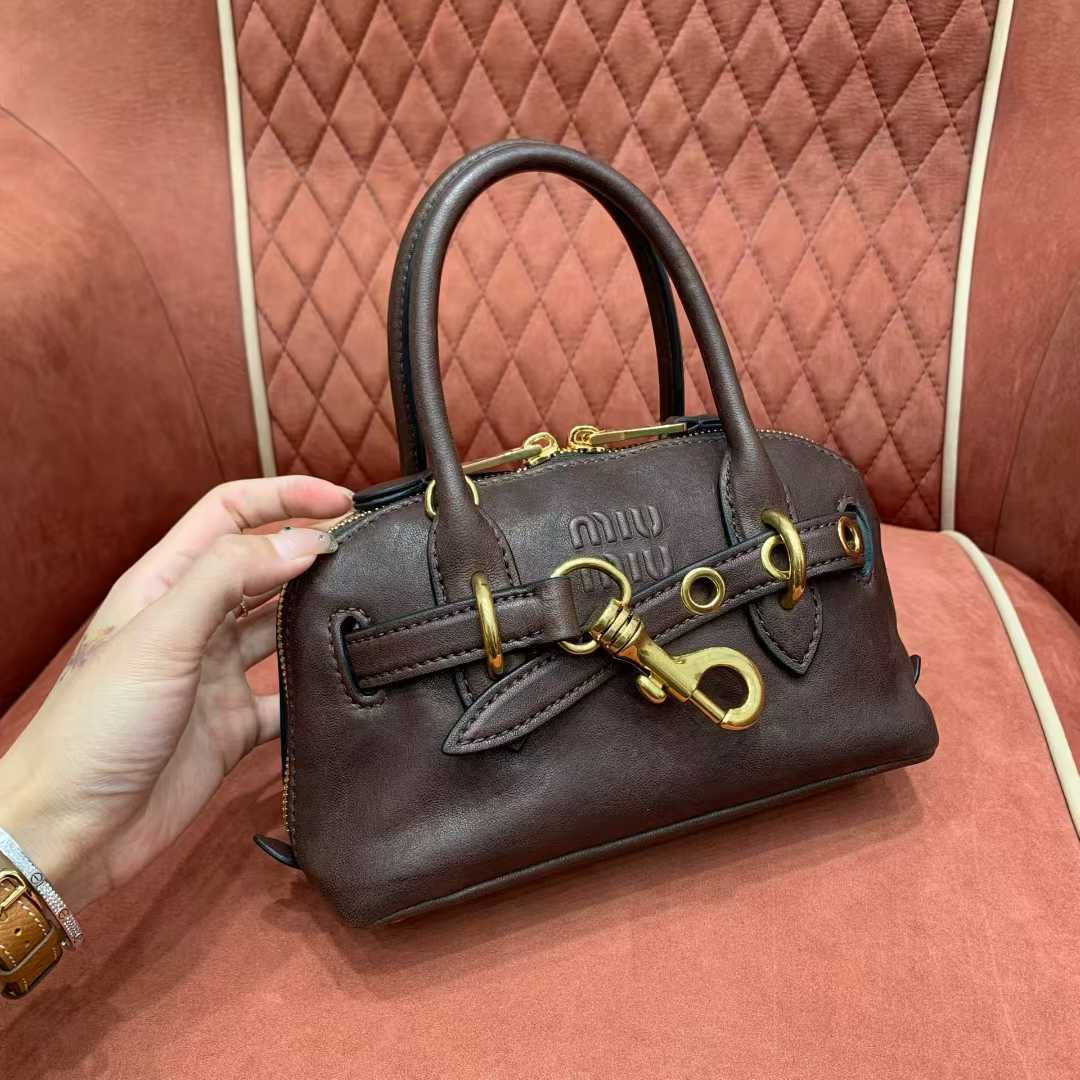 Miu Miu Aventure nappa leather top-handle bag view 1