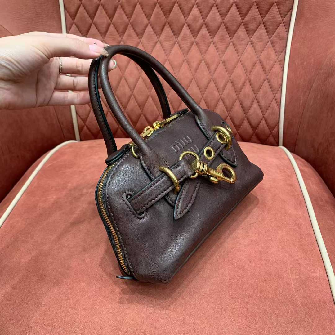 Miu Miu Aventure nappa leather top-handle bag view 4
