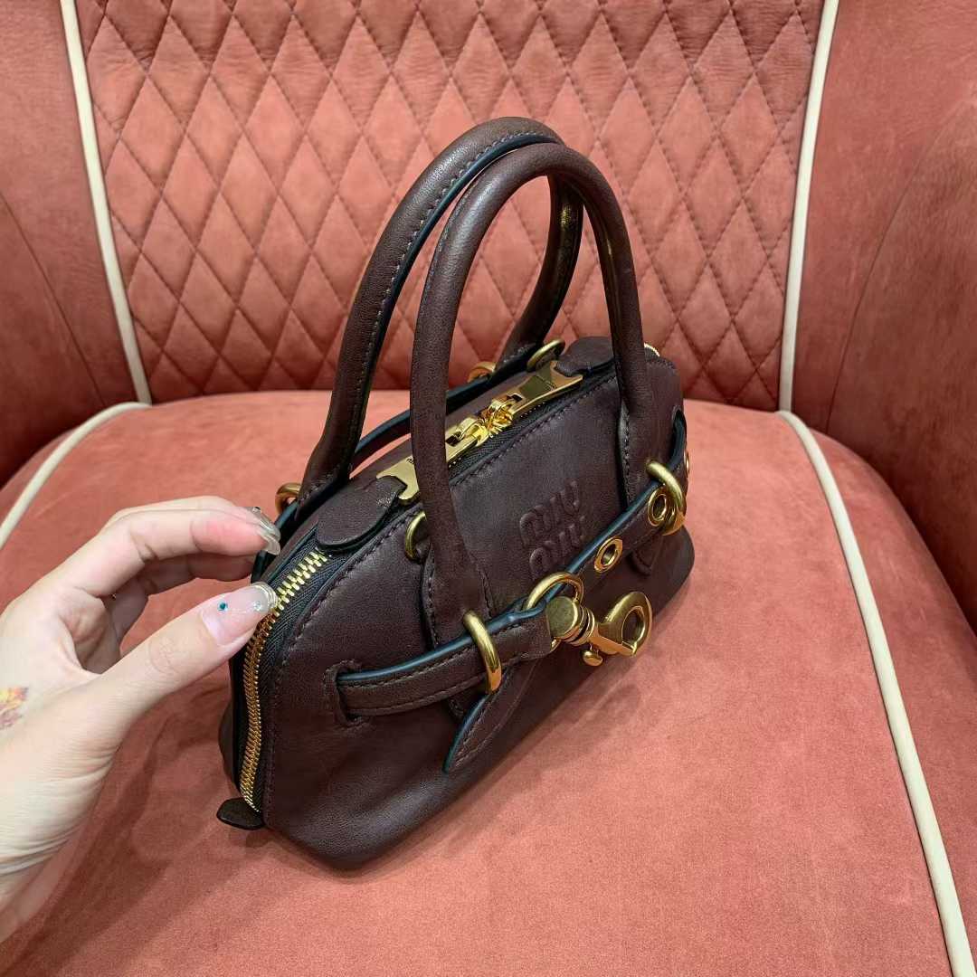 Miu Miu Aventure nappa leather top-handle bag view 6