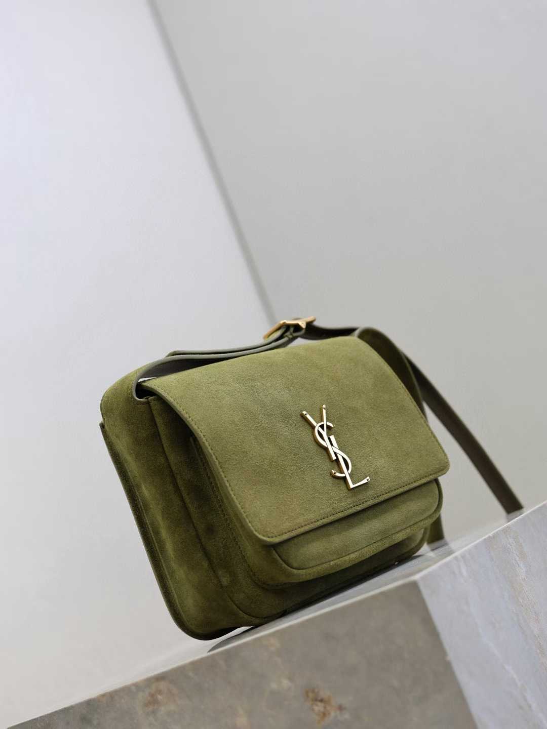 Saint Laurent NIKI satchel in suede view 2