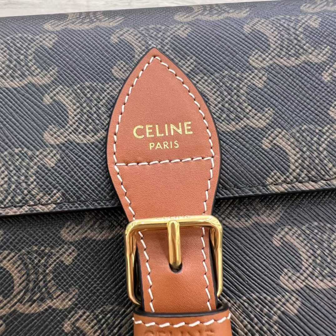 Celine FOLCO SHOULDER BAG IN Triomphe Canvas and Calfskin view 5
