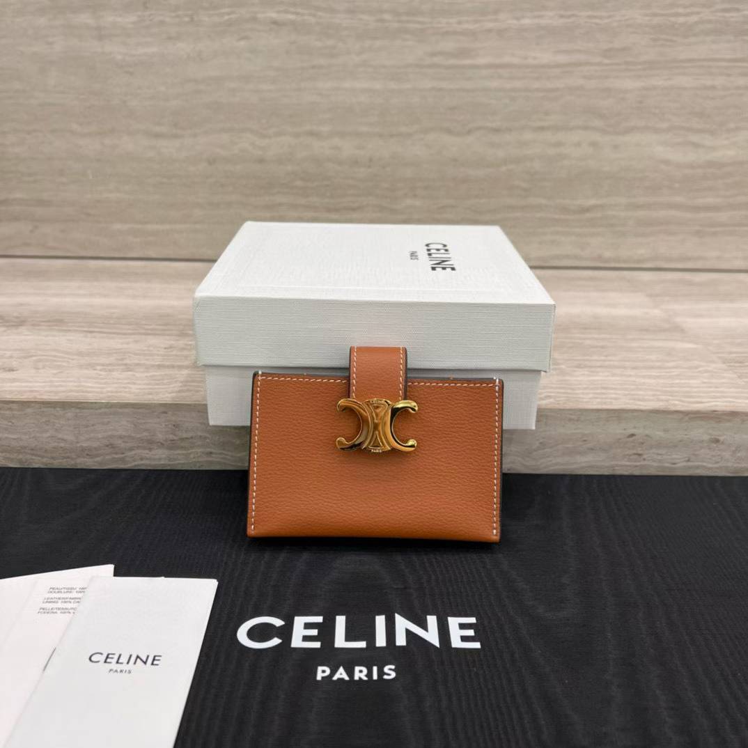 Celine Accordeon Card Holder Nino In Supple Grained Calfskin view 1