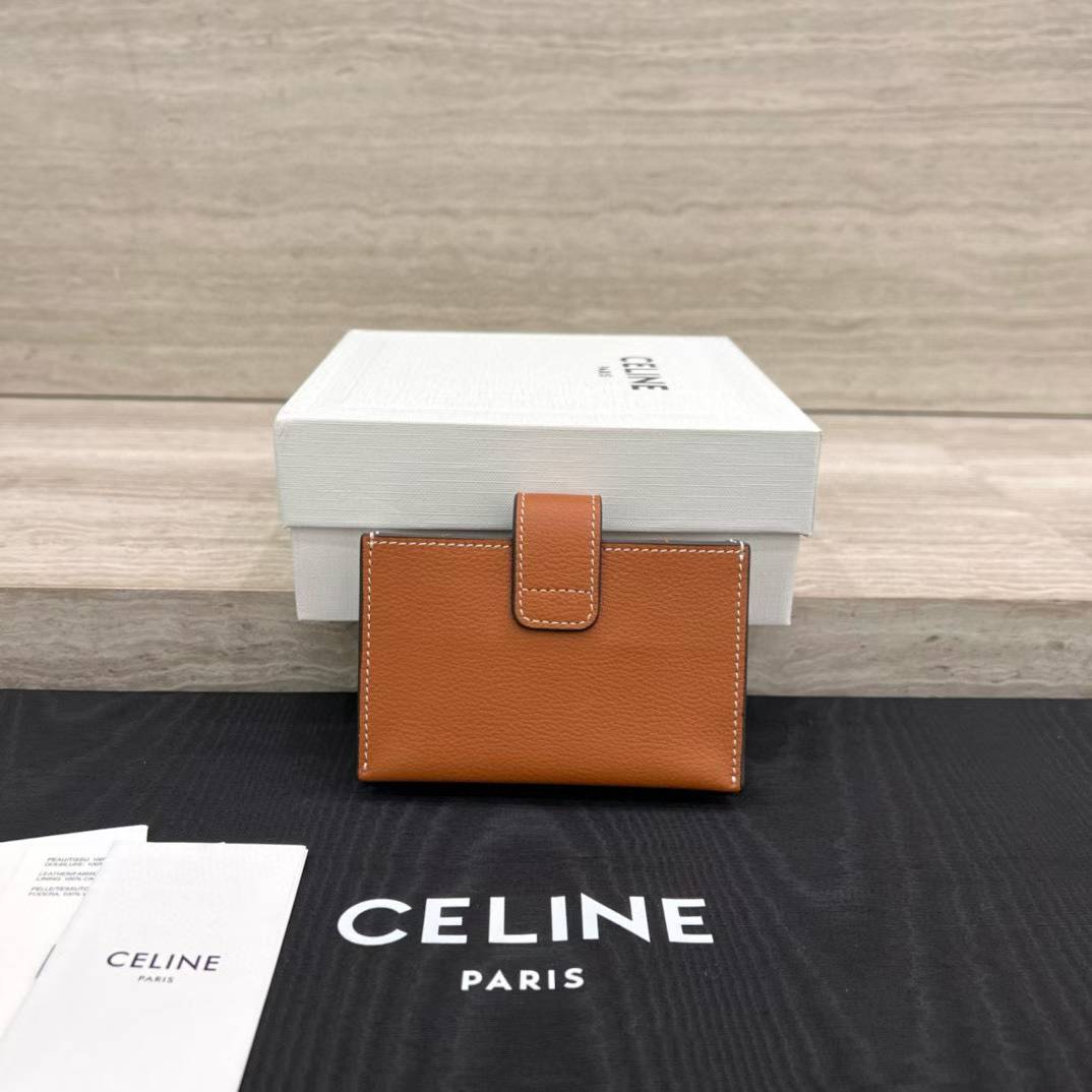 Celine Accordeon Card Holder Nino In Supple Grained Calfskin view 2
