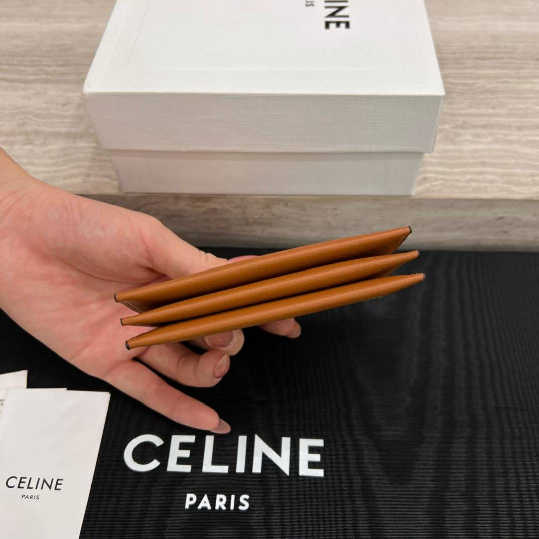 Celine Accordeon Card Holder Nino In Supple Grained Calfskin view 3