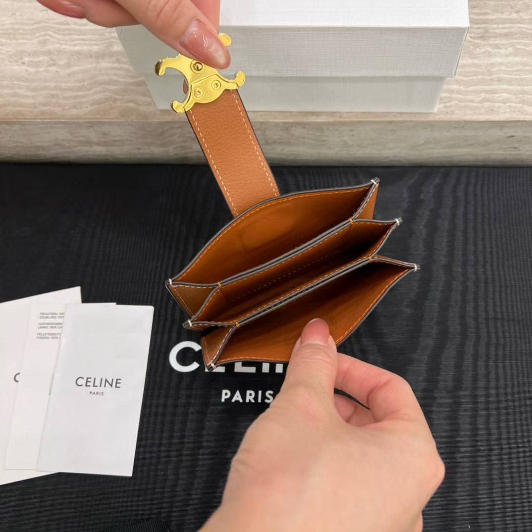 Celine Accordeon Card Holder Nino In Supple Grained Calfskin view 5