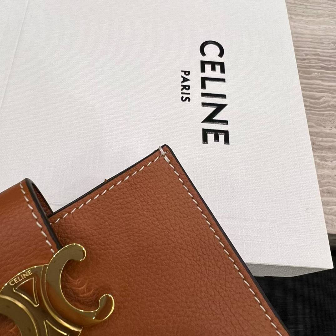 Celine Accordeon Card Holder Nino In Supple Grained Calfskin view 7