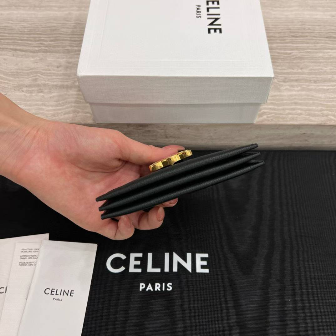 Celine Accordeon Card Holder Nino In Supple Grained Calfskin view 2