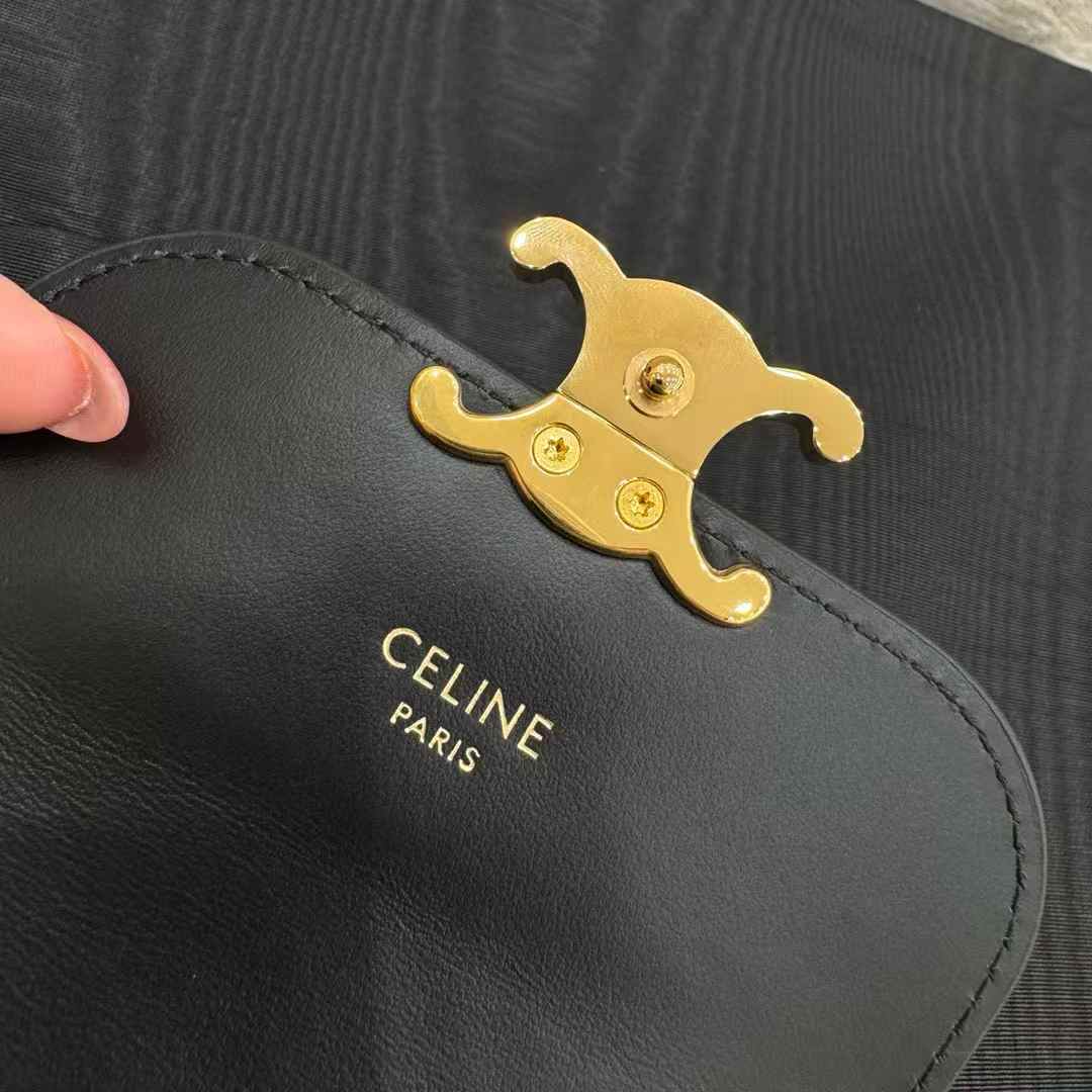 Celine Business Card Holder Triomphe In Shiny Calfskin view 6