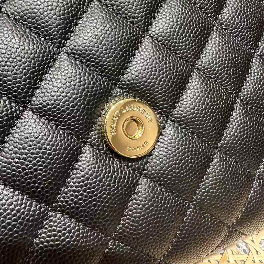Saint Laurent envelope quilted grain de poudre embossed leather view 4