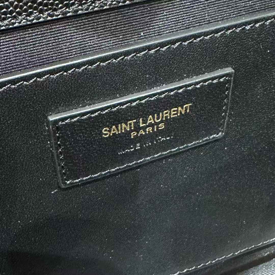 Saint Laurent envelope quilted grain de poudre embossed leather view 7