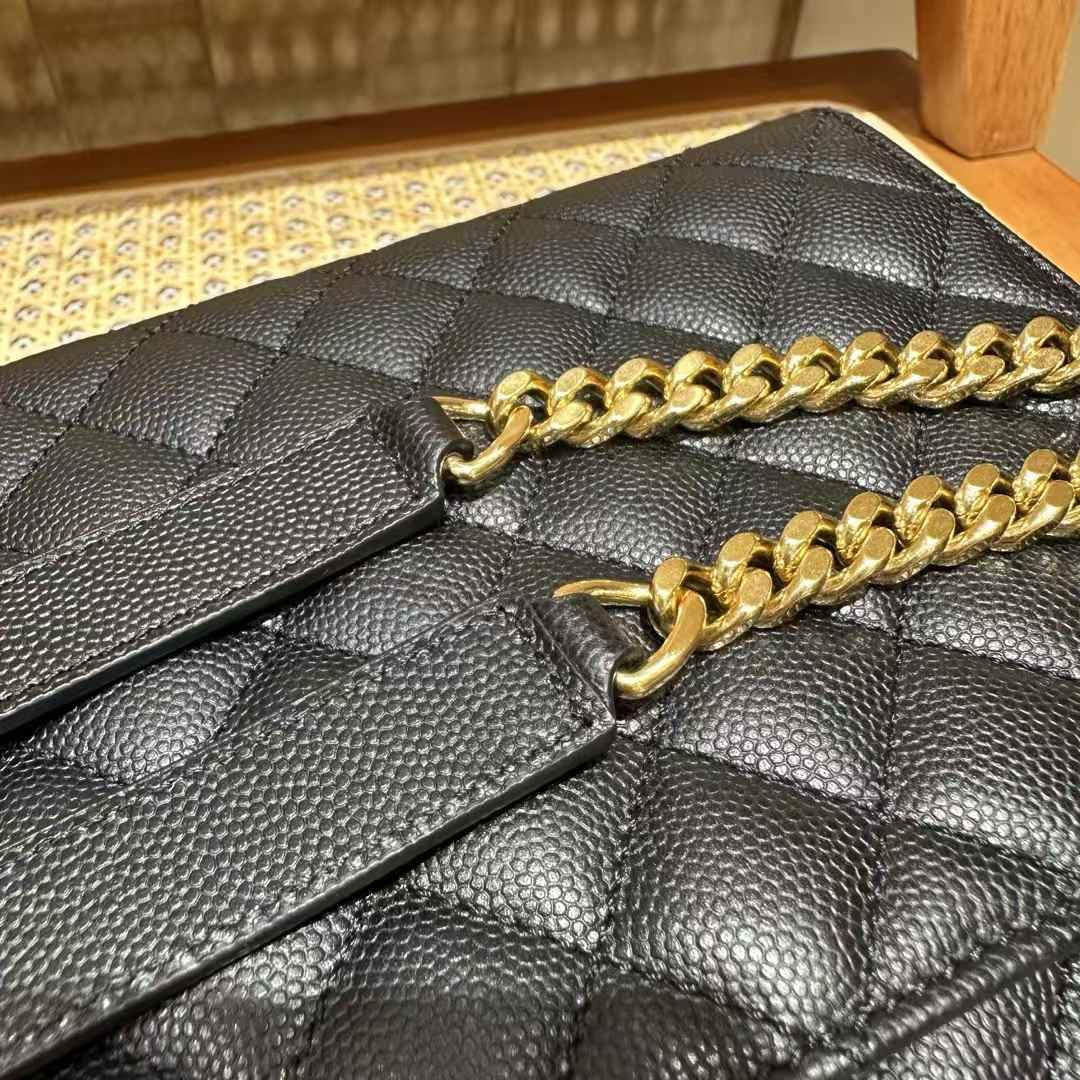 Saint Laurent envelope quilted grain de poudre embossed leather view 8