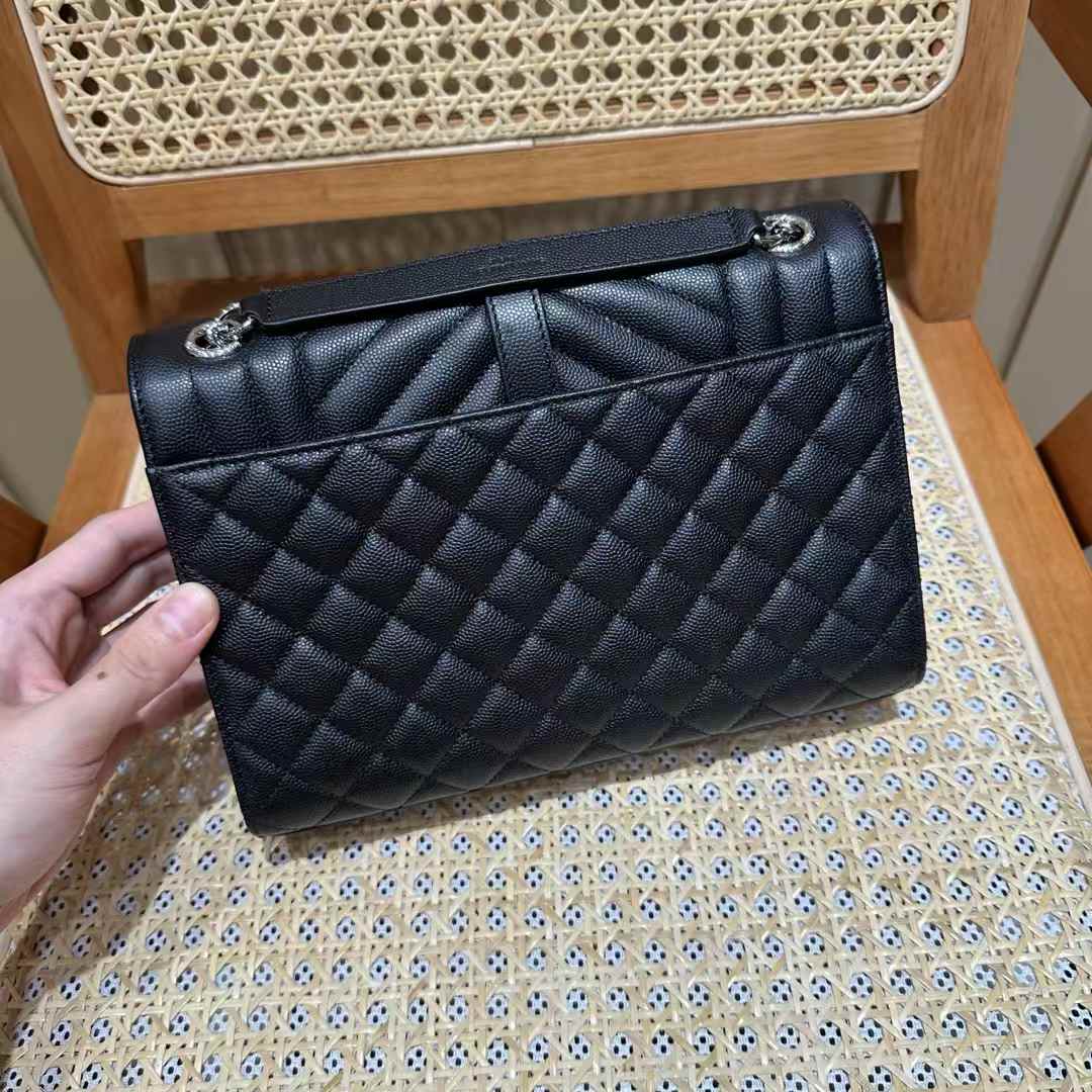 Saint Laurent envelope quilted grain de poudre embossed leather view 2
