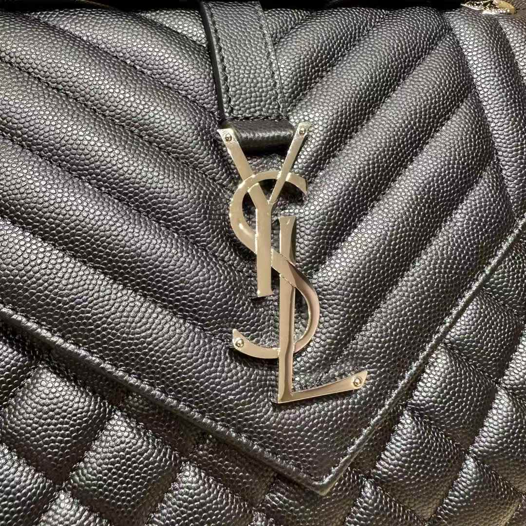 Saint Laurent envelope quilted grain de poudre embossed leather view 4