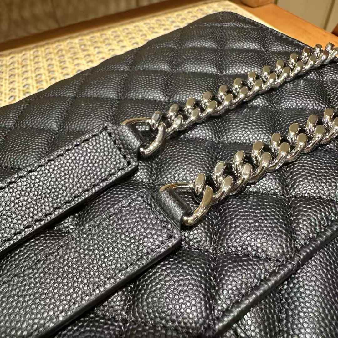 Saint Laurent envelope quilted grain de poudre embossed leather view 6