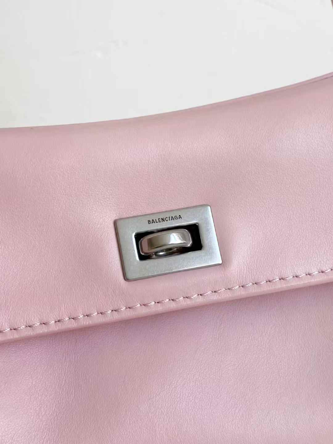 Balenciaga Women’s Rodeo Handbag Mini in Suede Pink view 4