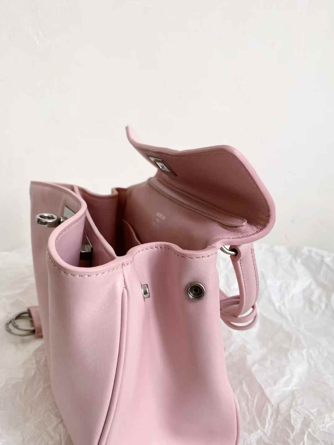 Balenciaga Women’s Rodeo Handbag Mini in Suede Pink view 8