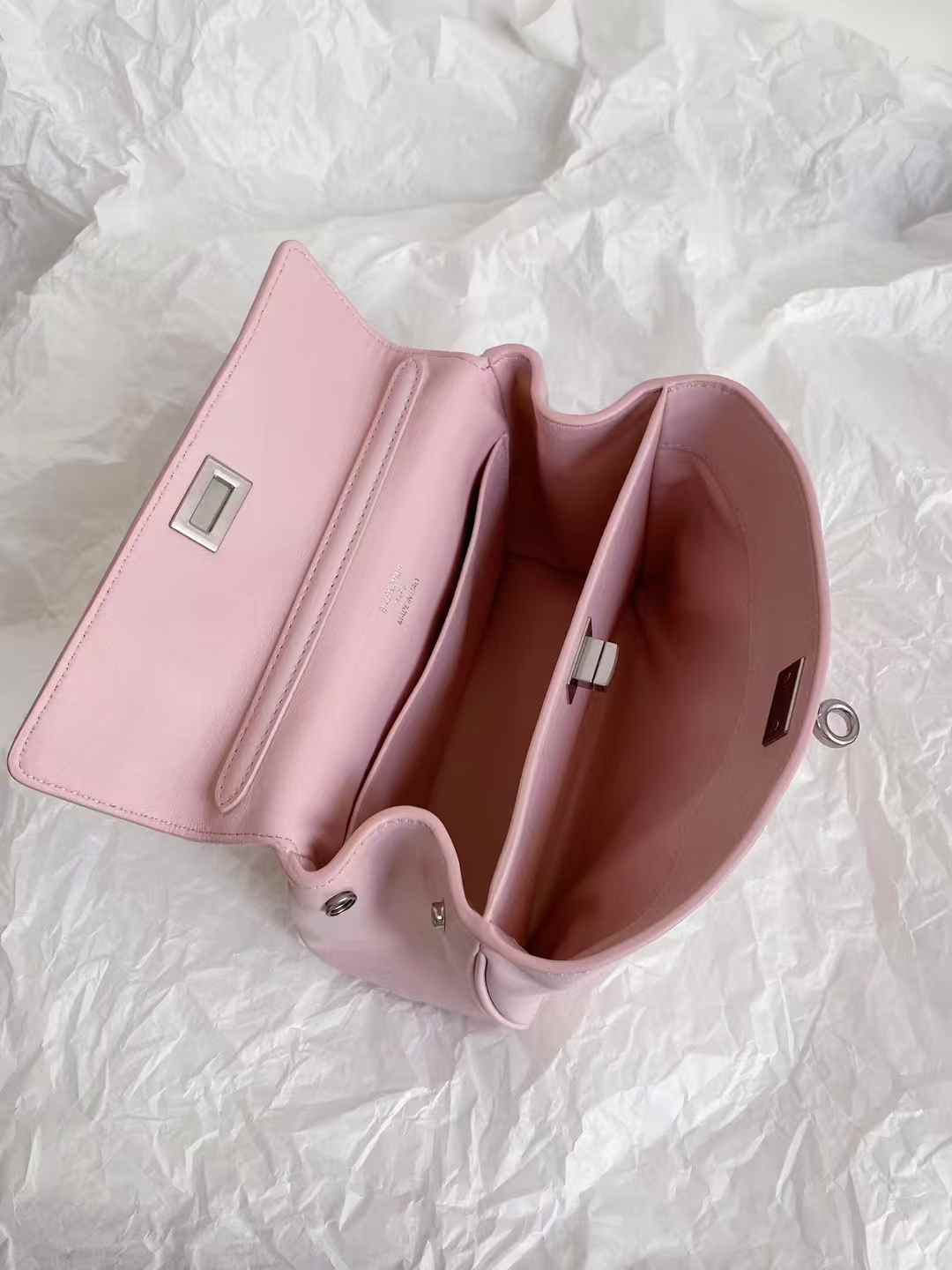 Balenciaga Women’s Rodeo Handbag Mini in Suede Pink view 9