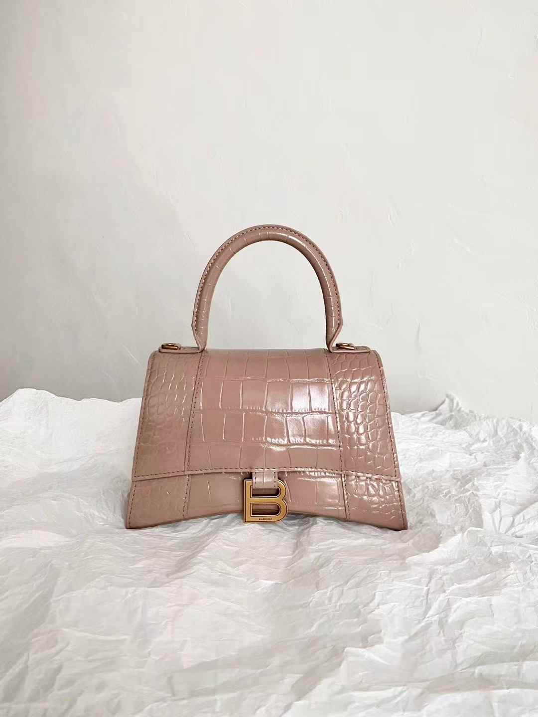 Balenciaga Women’s Hourglass Handbag Small in Nude view 2
