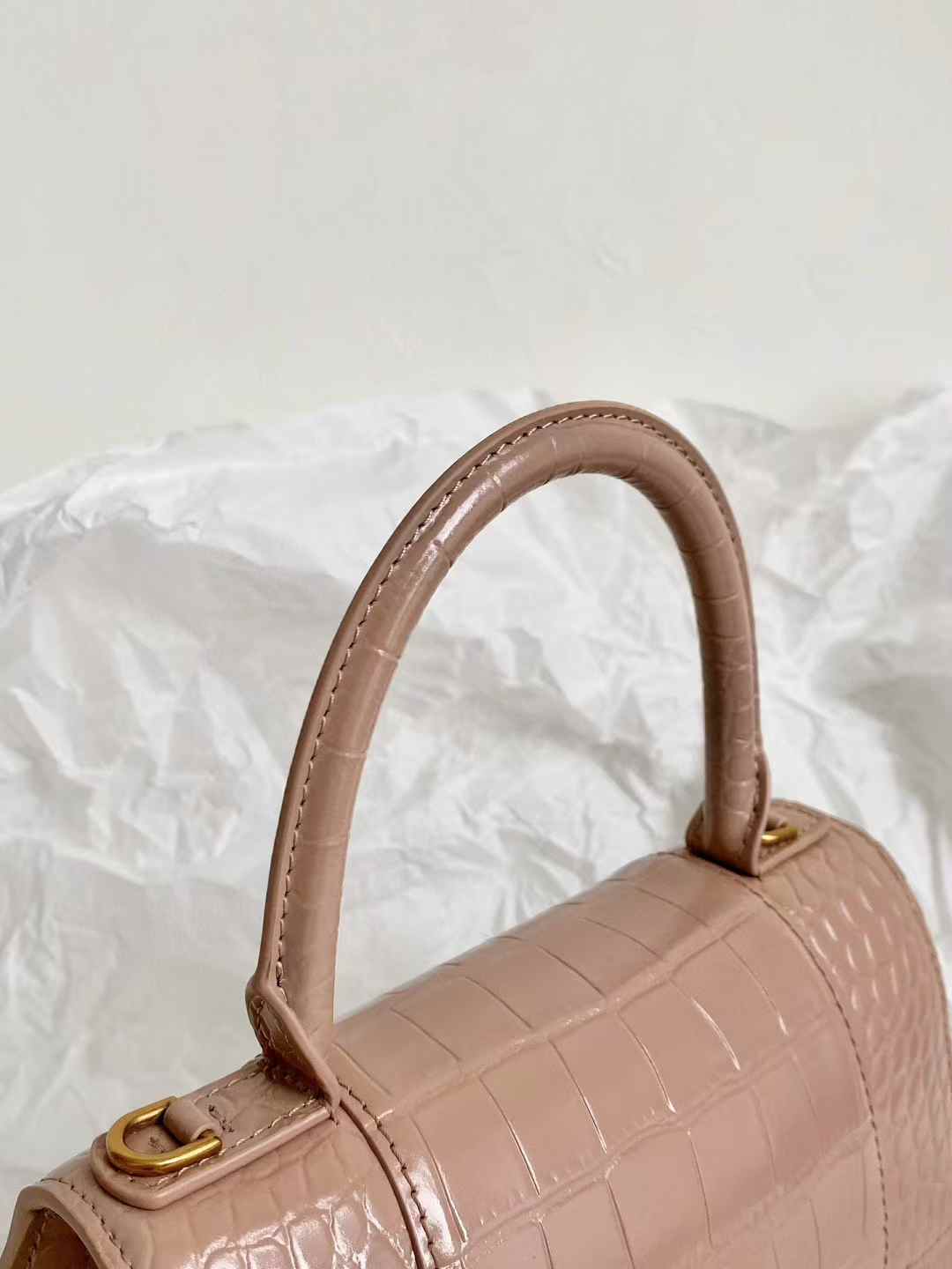 Balenciaga Women’s Hourglass Handbag Small in Nude view 5