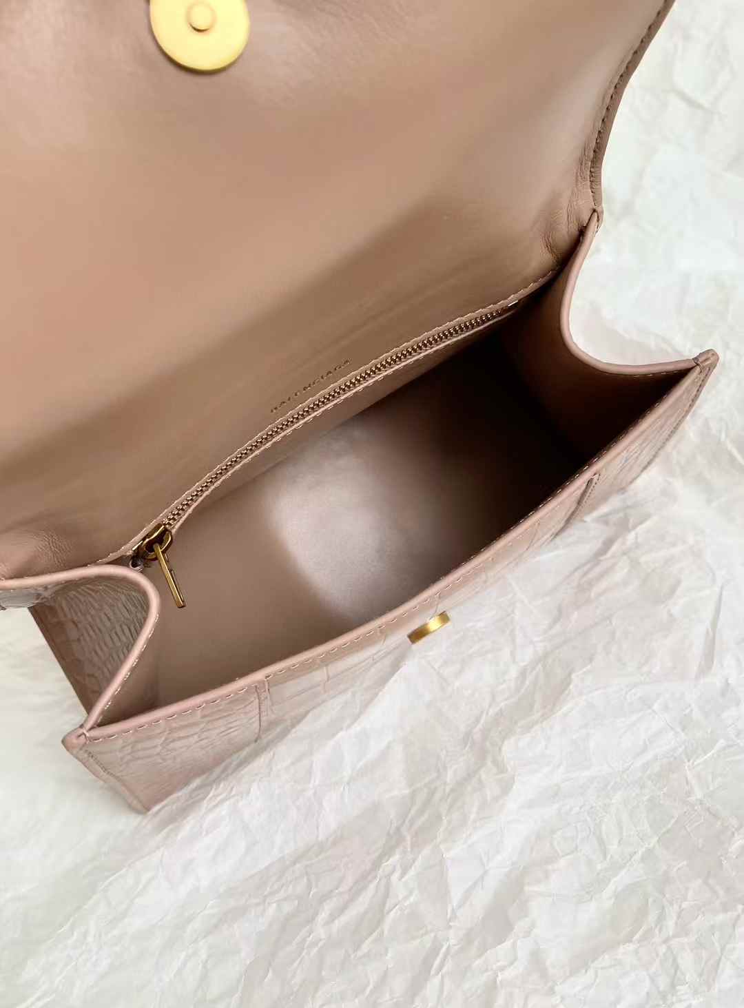 Balenciaga Women’s Hourglass Handbag Small in Nude view 8