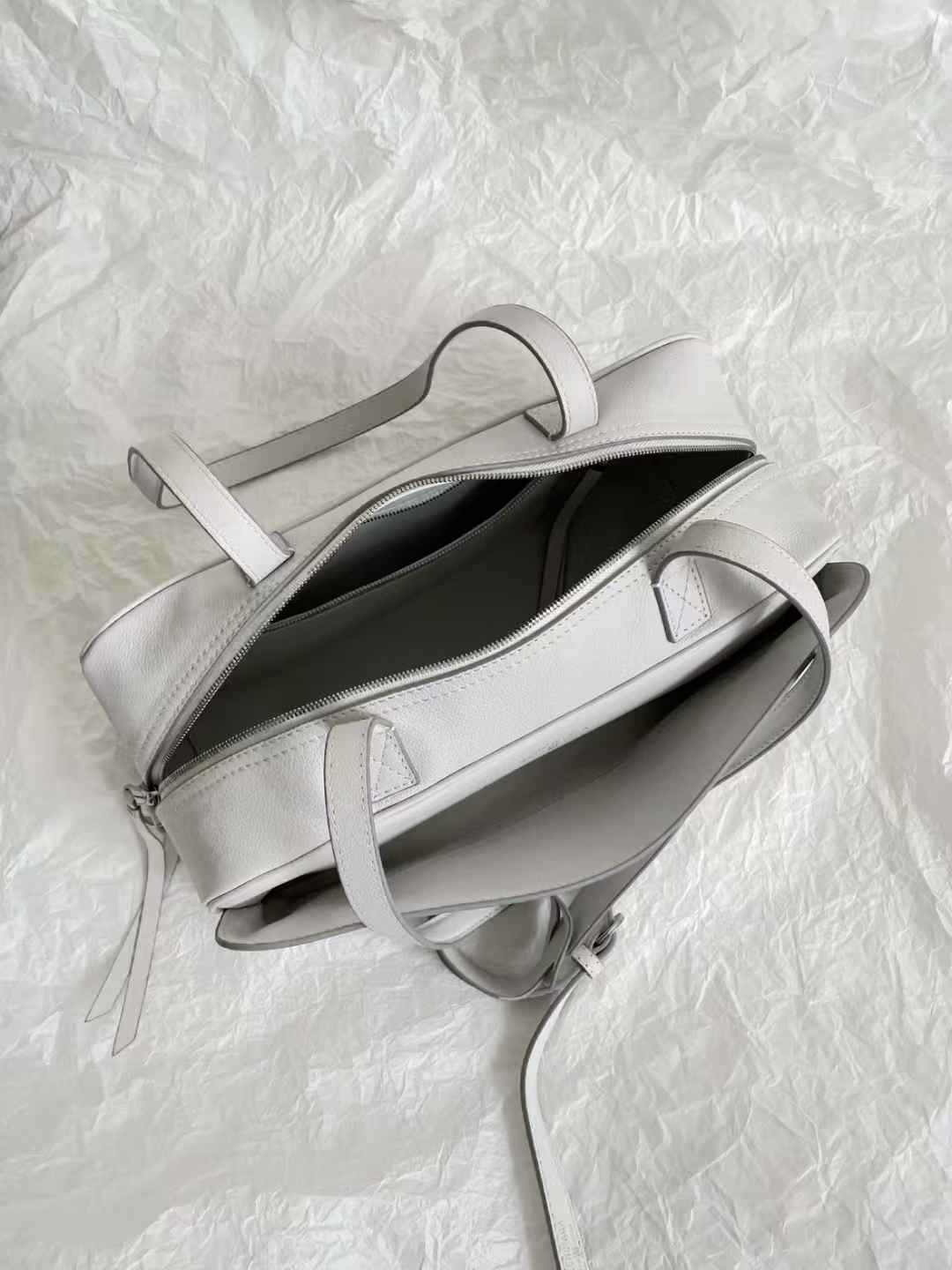 Balenciaga Women’s Carrie Bowling Bag Small in White view 6