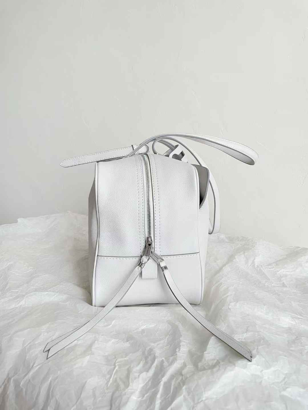 Balenciaga Women’s Carrie Bowling Bag in White view 2